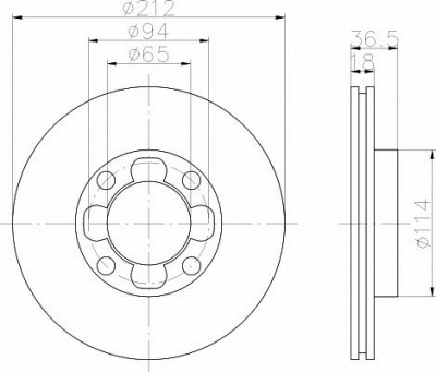 HELLA PAGID 8dd355102111 -  Тормозной диск
